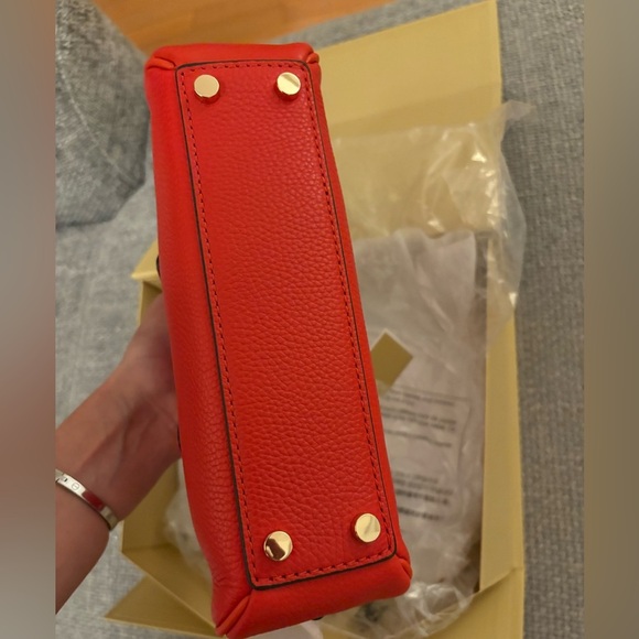 Michael Kors Lulu Mini Satchel Optic Orange Leather – NWT - Picture 8 of 15